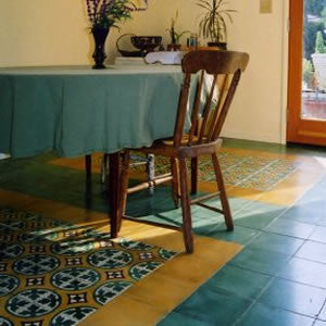 Make an Impact with a Cement Tile Floor Rug