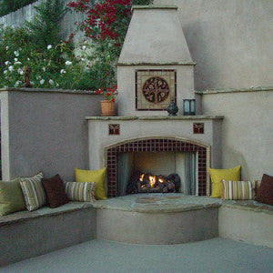 Outdoor Living Area with Pomegranate Mural