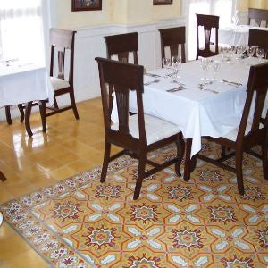 Restaurant's Cement Tile Rug Adds Depth, Interest