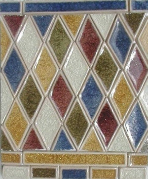 Rhomboid-Shaped Ceramic Tile Mosaic