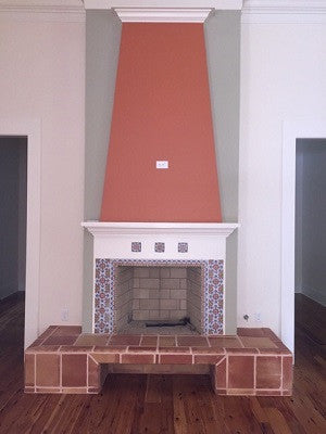 Spanish Tile Provides Color, Pattern to Fireplace Hearth