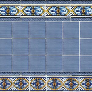 Spanish Valencia Tile with Brushed Navy