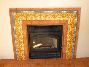 Warm Cuban Tile Border for Fireplace