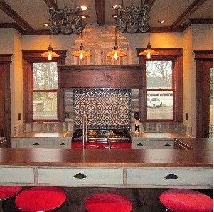 Shades of Red, Cement Tiles Tie a Kitchen's Design Together