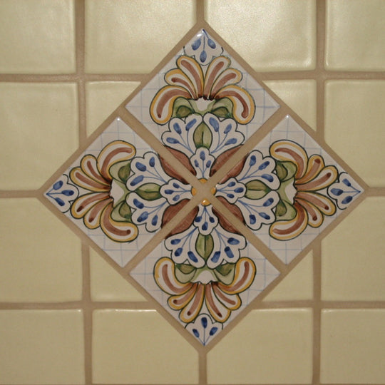 Yucatan Hand Painted Ceramic Tile