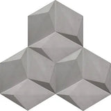 Acclivity 3D Pinwheel Gris 8" Hexagon Relief Cement Tile Quarter Design