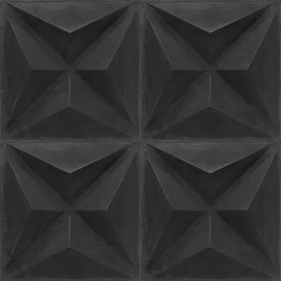 Acclivity 3D Star Black 10"x10" Relief Cement Tile Quarter Design