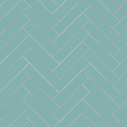 Avente Mission Aqua 2"x8" Cement Tile Herringbone Rug