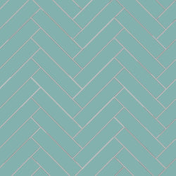 Avente Mission Aqua 2"x8" Cement Tile Herringbone Rug