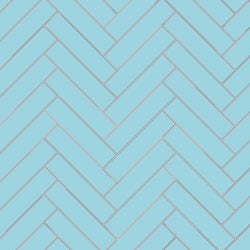 Avente Mission Azul Caribe 2"x8" Cement Tile Herringbone Rug