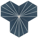 Mission Navy and White Bakery 8" Hexagon Cement Tile Grouping