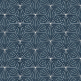 Mission Navy and White Bakery 8" Hexagon Cement Tile Rug
