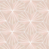 Mission Salmon & White Bakery 8" Hexagon Cement Tile Rug Detail
