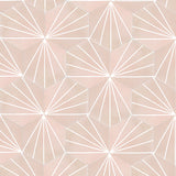 Mission Salmon & White Bakery 8" Hexagon Cement Tile Rug Detail