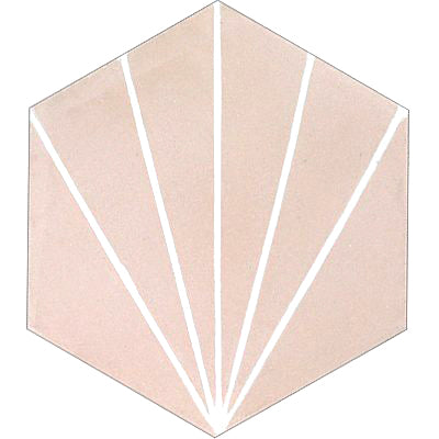Mission Bakery 8" Hexagon Cement Tile in Salmon & White