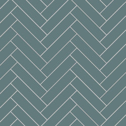 Mission Blue 2"x8" Cement Tile Brick Herringbone Rug