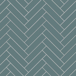 Mission Blue 2"x8" Cement Tile Brick Herringbone Rug