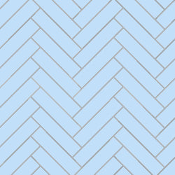 Avente Mission Blue Clair 2"x8" Cement Tile Brick Herringbone Rug