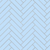 Avente Mission Blue Clair 2"x8" Cement Tile Brick Herringbone Rug