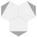Mission Clip Oxford Gray 8" Hexagon Cement Tile Grouping