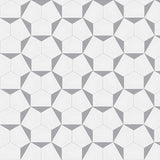 Mission Clip Oxford Gray 8" Hexagon Cement Tile Rug