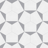 Mission Clip Oxford Gray 8" Hexagon Cement Tile Rug Details