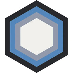 Mission Echo 01 8" Hexagon Encaustic Cement Tile