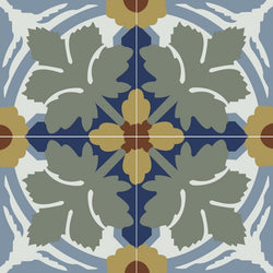 Avente Mission Garden 2 Encaustic Cement Tile Quarter Deisgin