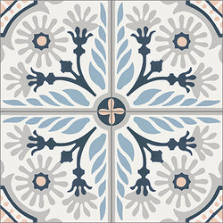 Avente Mission Giverny Navy Cement Tile Quarter Design