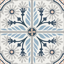 Avente Mission Giverny Navy Cement Tile Quarter Design