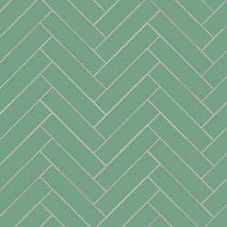 Avente Mission Grass Green 2"x8" Cement Tile Herringbone Rug