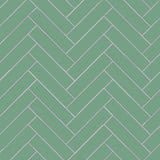 Avente Mission Grass Green 2"x8" Cement Tile Herringbone Rug