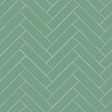 Avente Mission Grass Green 2"x8" Cement Tile Herringbone Rug