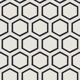 Avente Mission Honeycomb Black on White 8 inch Hexagon Cement Tile Rug Detail