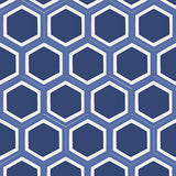 Avente Mission Honeycomb Deep Blue 8 inch Hexagon Cement Tile Rug Detail