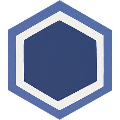 Avente Mission Honeycomb Deep Blue 8 inch Hexagon Cement Tile