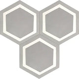 Mission Honeycomb Oxford Gray 8" Hexagon Cement Tile