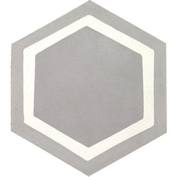 Mission Honeycomb Oxford Gray 8" Hexagon Cement Tile