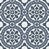Mission Le Rond B Navy 8"x8" Encaustic Cement Tile Rug Detail