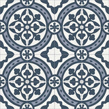 Mission Le Rond B Navy 8"x8" Encaustic Cement Tile Rug Detail