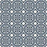 Mission Le Rond B Navy 8"x8" Encaustic Cement Tile Rug