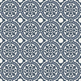 Mission Le Rond B Navy 8"x8" Encaustic Cement Tile Rug