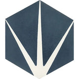 Avente Mission Mystic Star Navy 8 inch Hexagon Cement Tile