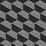 Mission Riffles Black and White 8" Hexagon Encaustic Cement Tile Rug Detail