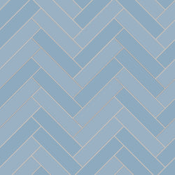 Avente Mission Sky  Blue 2"x8" Cement Tile Brick Herringbone Rug