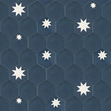 Avente Mission Star Mélange Navy 8" Hexagon Cement Tile Rug
