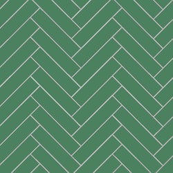 Avente Mission Vert Fonce 2"x8" Cement Tile Herringbone Rug