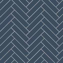 Avente Mission Navy 2"x8" Cement Tile Herringbone Rug