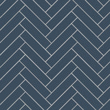 Avente Mission Navy 2"x8" Cement Tile Herringbone Rug