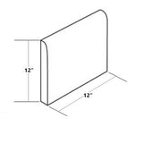Mission 12"x12" Surface Bullnose Cement Tile Line Drawing